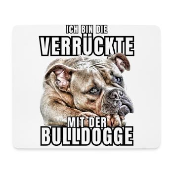 Je suis le FOU avec le chien bouledogue CHIENS - Tapis de souris (format paysage) - blanc - Devant