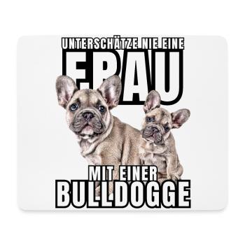 NE SOUS-ESTIMEZ JAMAIS UNE FEMME avec Bulldog Dog DOG - Tapis de souris (format paysage) - blanc - Devant