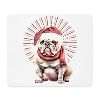 lustige Weihnachtsmann Bulldogge WEIHNACHTEN Hunde - Mousepad (Querformat) - Weiß - Vorne