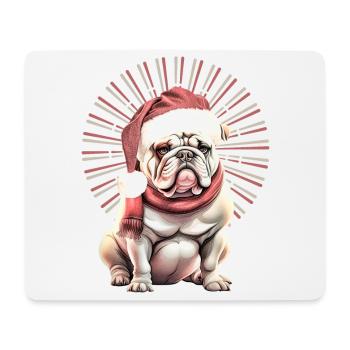 Chemise pour chien drôle Père Noël bouledogue - Tapis de souris (format paysage) - blanc - Devant