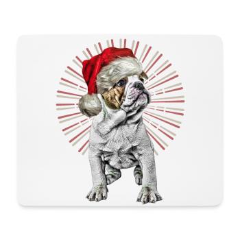 drôle Père Noël Bulldog chiens de Noël - Tapis de souris (format paysage) - blanc - Devant