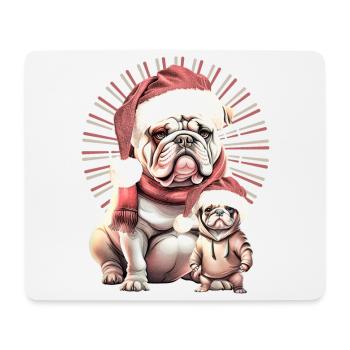 Chemise pour chien drôle Père Noël bouledogue - Tapis de souris (format paysage) - blanc - Devant