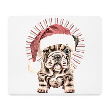 Chemise pour chien drôle Père Noël bouledogue - Tapis de souris (format paysage) - blanc - Devant