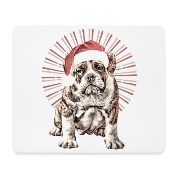 Chemise pour chien drôle Père Noël bouledogue - Tapis de souris (format paysage) - blanc - Devant