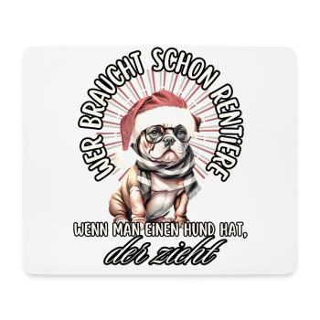 drôle Père Noël Bulldog chiens de Noël - Tapis de souris (format paysage) - blanc - Devant