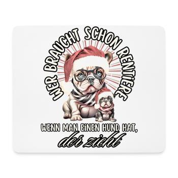 drôle Père Noël Bulldog chiens de Noël - Tapis de souris (format paysage) - blanc - Devant