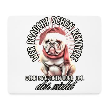 drôle Père Noël Bulldog chiens de Noël - Tapis de souris (format paysage) - blanc - Devant