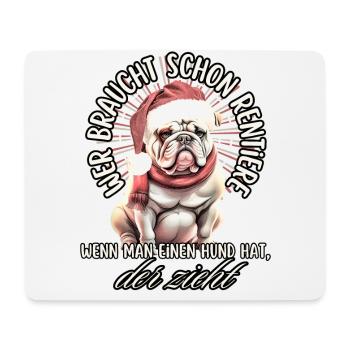 drôle Père Noël Bulldog chiens de Noël - Tapis de souris (format paysage) - blanc - Devant