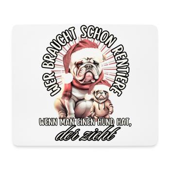 drôle Père Noël Bulldog chiens de Noël - Tapis de souris (format paysage) - blanc - Devant
