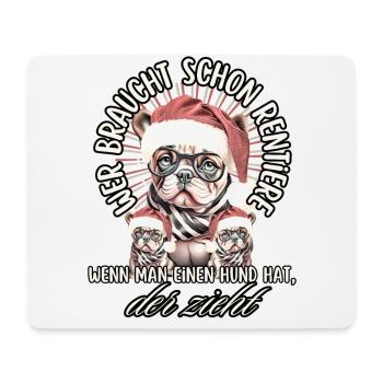 lustige Weihnachtsmann Bulldogge WEIHNACHTEN Hunde - Mousepad (Querformat) - Weiß - Vorne