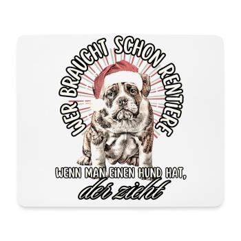 drôle Père Noël Bulldog chiens de Noël - Tapis de souris (format paysage) - blanc - Devant