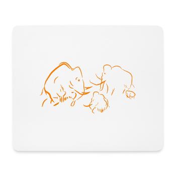 Familie Mammut - Mousepad (Querformat) - Weiß - Vorne