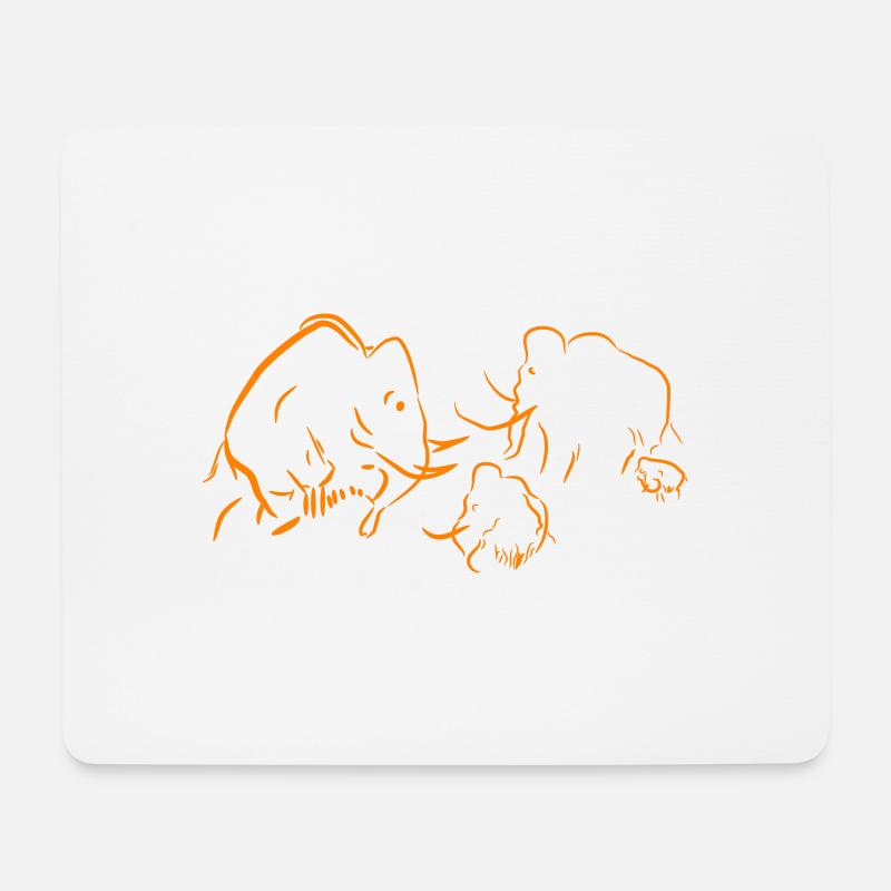 Familie Mammut - Mousepad (Querformat) - Weiß