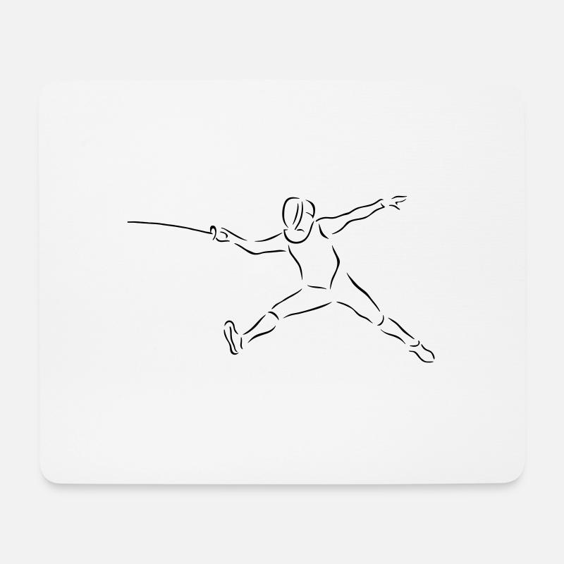 Fechten - Mousepad (Querformat) - Weiß
