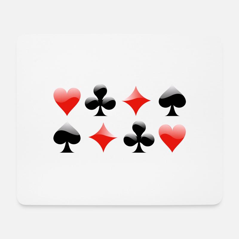 Herz Kreuz Karo Pik Poker Kartenspiel Set - Mousepad (Querformat) - Weiß