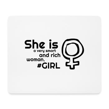 She is a very smart and rich woman - Mother Day - Mousepad (Querformat) - Weiß - Vorne