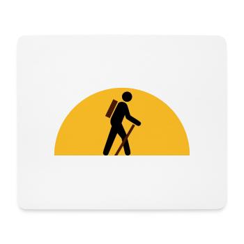 ★ Couleurs de conception modifiables ★ Randonneurs, corps célestes - Tapis de souris (format paysage) - blanc - Devant