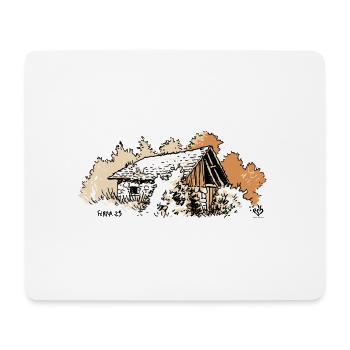Cabane dans les bois - Tapis de souris (format paysage) - blanc - Devant