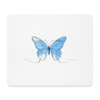 Blue Geometric Butterfly - Mouse Pad (horizontal) - white - Front