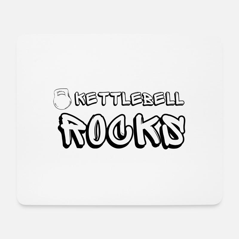 Kettlebell ROCKS Shirts schwarz - Mousepad (Querformat) - Weiß
