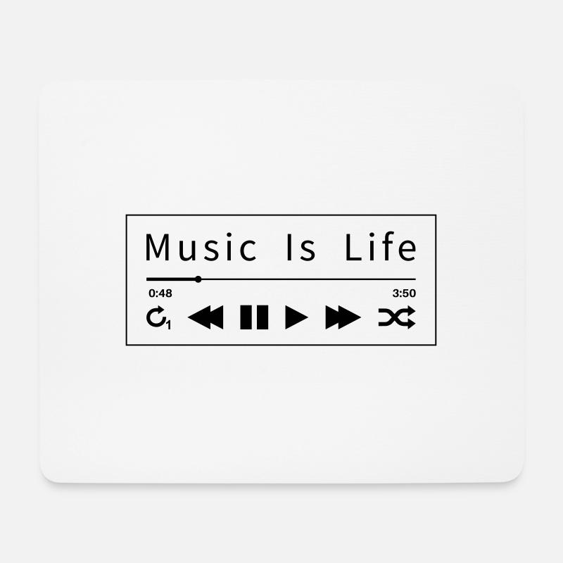 Music - Music Is Life - Mousepad (Querformat) - Weiß