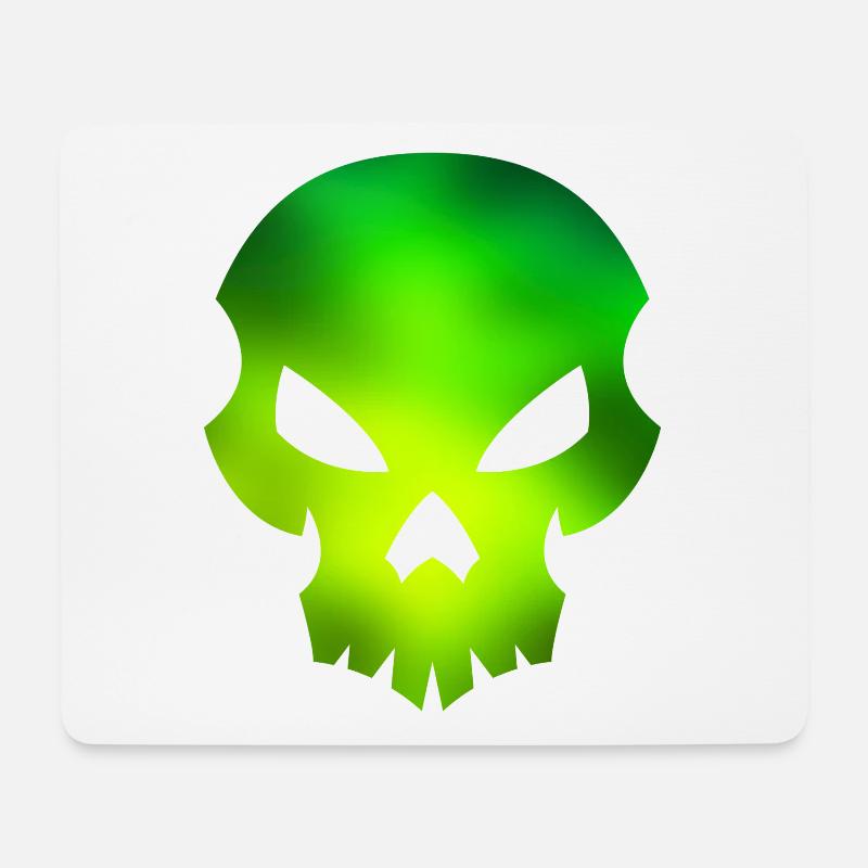 Totenkopf grün - Mousepad (Querformat) - Weiß