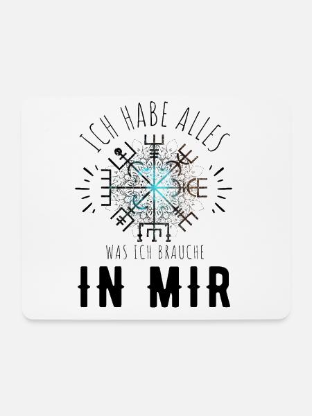 Wegweiser RUNEN Motivation - VEGVISIR - Mousepad (Querformat) - Weiß