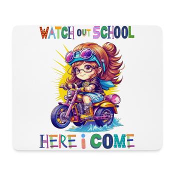 Watch out school - here I come / Steampunk girl - Mouse Pad (horizontal) - white - Front