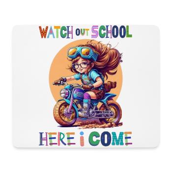 Watch out school - here I come / Steampunk girl - Mouse Pad (horizontal) - white - Front