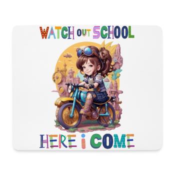 Watch out school - here I come / Steampunk girl - Mouse Pad (horizontal) - white - Front