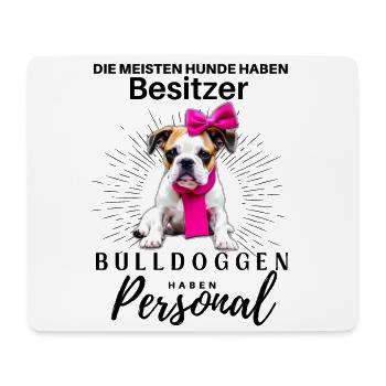 Bulldogge Bulldog Bulldoggen Mama Papa - Mousepad (Querformat) - Weiß - Vorne