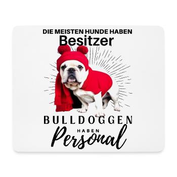 Bulldogge Bulldog Bulldoggen Mama Papa - Mousepad (Querformat) - Weiß - Vorne