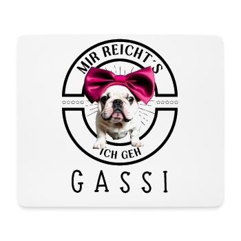 Ich geh GASSI Bulldogge Bulldog Hund Hunde - Mousepad (Querformat) - Weiß - Vorne