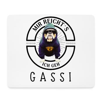 Ich geh GASSI Bulldogge Bulldog Hund Hunde - Mousepad (Querformat) - Weiß - Vorne