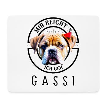 Ich geh GASSI Bulldogge Bulldog Hund Hunde - Mousepad (Querformat) - Weiß - Vorne