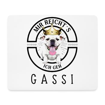 Ich geh GASSI Bulldogge Bulldog Hund Hunde - Mousepad (Querformat) - Weiß - Vorne