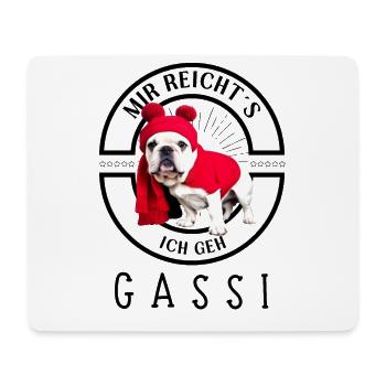 Ich geh GASSI Bulldogge Bulldog Hund Hunde - Mousepad (Querformat) - Weiß - Vorne