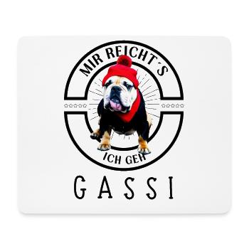 Ich geh GASSI Bulldogge Bulldog Hund Hunde - Mousepad (Querformat) - Weiß - Vorne