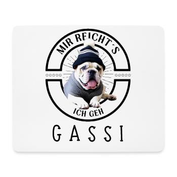 Ich geh GASSI Bulldogge Bulldog Hund Hunde - Mousepad (Querformat) - Weiß - Vorne