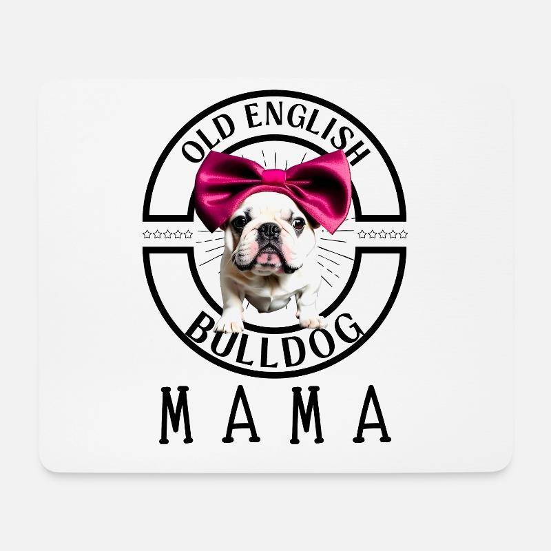 Bulldogge Bulldog Bulldoggen Mama - Mousepad (Querformat) - Weiß