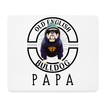 Bulldogge Bulldog Bulldoggen Papa - Mousepad (Querformat) - Weiß - Vorne