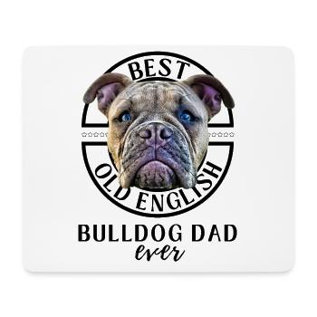 Bulldogge - Bulldog DAD - Bulldoggen Papa - Mouse Pad (horizontal) - white - Front