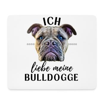 ICH LIEBE MEINE Bulldogge Bulldog Bulldoggen - Mousepad (Querformat) - Weiß - Vorne