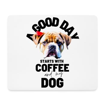 UNE BONNE JOURNÉE COMMENCE... DOG Dog Café - Tapis de souris (format paysage) - blanc - Devant