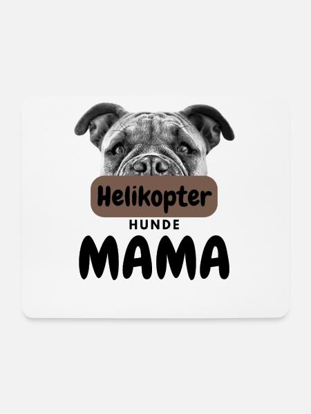 HELIKOPTER BULLDOGGEN MAMA Bulldog Bulldogge - Mousepad (Querformat) - Weiß