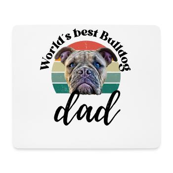 WORLD ́S BEST BULLDOG DAD ... Dog Dogs Bulldog - Mouse Pad (horizontal) - white - Front