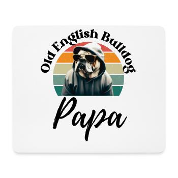 OLD ENGLISH BULLDOG PAPA - Dog Dogs Bulldog - Mouse Pad (horizontal) - white - Front