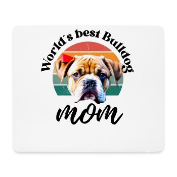 WORLD́S BEST BULLDOG MOM Chien Bouledogue - Tapis de souris (format paysage) - blanc - Devant