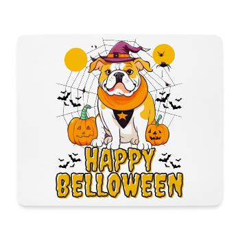 HAPPY BELLOWEEN Halloween Hund Hunde Bulldogge - Mousepad (Querformat) - Weiß - Vorne