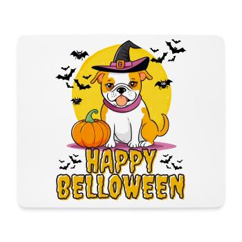 HAPPY BELLOWEEN Halloween Hund Hunde Bulldogge - Mousepad (Querformat) - Weiß - Vorne